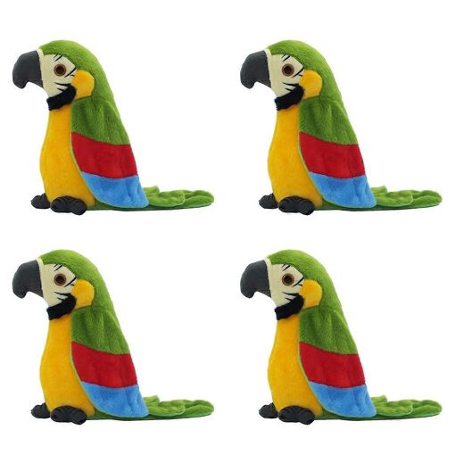Jouet parlant - Perroquet - Peluche - Répète les mots - Agite les ailes - Pour enfants à partir