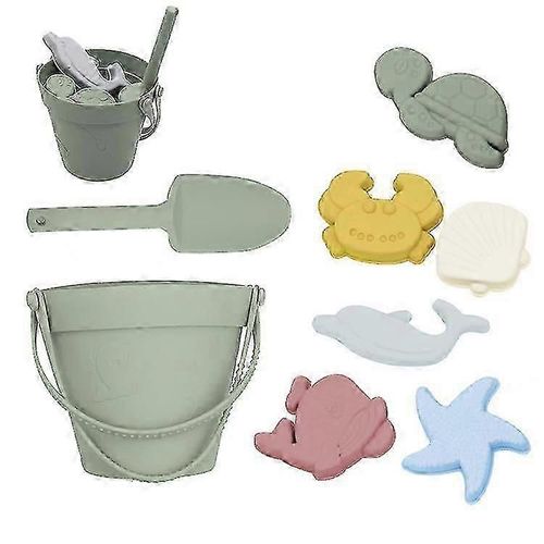 Lot De 8 Jouets De Plage En Silicone Avec Seau, Pelle Et Moules À Sable, Ensemble D'outils Pour Enfants, Jeu Parent-Enfant