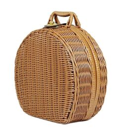 Panier Pêche Vintage En Osier Japonais Années 40 - Creel Avec Sangle Cuir, Décoration Cabane