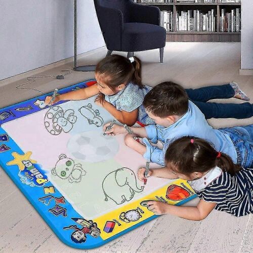 Tapis de coloriage, grand tapis de peinture aquarelle pour enfants, tapis de gribouillage pour tout-petits en 4 couleurs, idées cadeaux pour filles et garçons de 3, 4 et 5 ans et plus