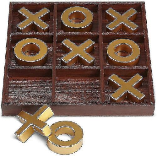 Jeu De Société Tic-Tac-Toe Géant En Bois Massif De Qualité Supérieure, 10 Pièces, Doré, 14 Pouces, Pour Extérieur/Intérieur, Jouet Pour Fête-White 3pcs