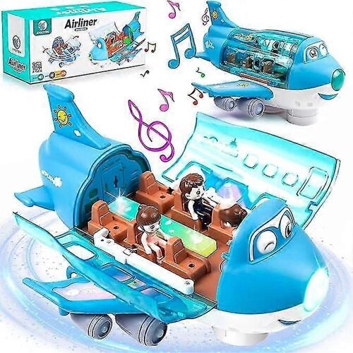 Avion Jouet Pour Tout-Petits, Avion De Ligne Électrique Rotatif À 360° Avec Lumière Et Musique, Cadeau Pour Enfants De 3 À 4 Ans-J
