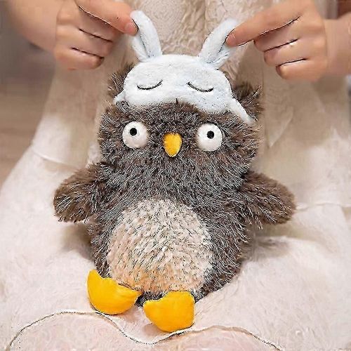 dessin animé mignon oeil masque hibou peluche jouet tissu poupée poupée-yvan