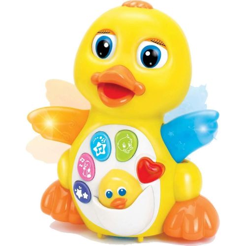 Canard jaune musical pour bébé, jouet dansant et marchant, avec musique et lumières LED, centre d'activités pour tout-petits-licorne bleue