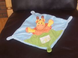 DOUDOU PLAT VACHE KIABI MA PETITE TRIBU ORANGE JAUNE BLEU VERT