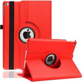 Asas-Étui Rotatif Pour Ipad 9,7"" 6ème Génération,5ème Génération/Ipad Air 2/Ipad Air¿Support Rotatif À 360 Degrés Housse De Protection Avec Mise En Veille Automatique Pour Ipad 9.7 2018 2017(Rouge)