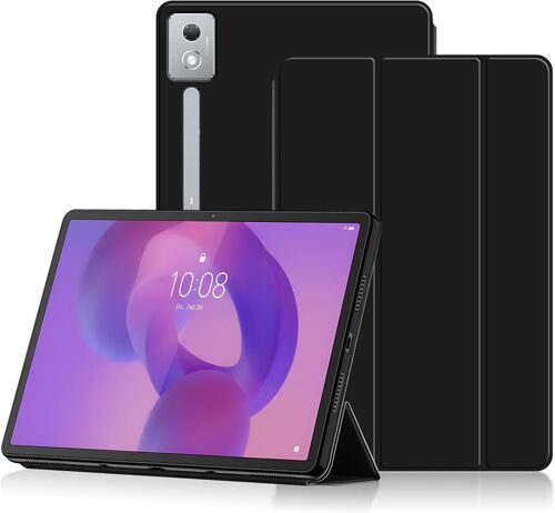 Case for Lenovo Idea Tab Pro 12.7 Inch, New Triple Fold PU Leather Case with Auto Sleep/Wake Function - Black