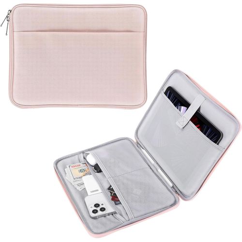 Housse Tablette 9-11 Pouces Compatible Avec Pad Air M2 2024, Ipad Pro 11 M4 2024, Ipad Air 5/4/3/2/1, Ipad 10/9/8/7 Gén 10,2, Galaxy Tab S9 11"" 2023, Sacoche Avec Multi-Fentes, Rose