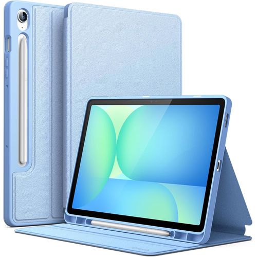 Tea-Coque Pour Samsung Galaxy Tab S10 Lite / S10 Fe / S9 Fe 10,9 Pouces Avec S Pen Porte-Stylet, Fine Folio Support Protecteur Tablette Housse Étui, Multi-Angle Affichage (Bleu)