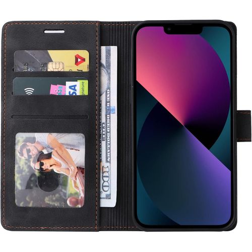 Tianyi-Coque Pour Oppo A57/A77/A57s 4g, Étui De Protection De Portefeuille Antichoc De Fente Pour Carte, Support De Carte À Rabat En Cuir En Pu Étui De Téléphone Pour Oppo A57/A77/A57s 4g (Noir)