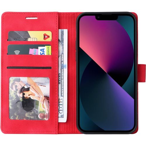 TIANYI-Coque pour Oppo Realme 8 4G/8 Pro, Étui de Protection de Portefeuille Antichoc de Fente pour Carte, Support de Carte à Rabat en Cuir en PU Étui de Téléphone pour Oppo Realme 8 4G/8 Pro (Rouge)