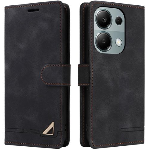 Kal-Compatible Pour Xiaomi Redmi Note 13 Pro 4g, L`Étui De Protection Pour Portefeuille Antichoc, Le Porte-Carte À Rabat En Cuir Pu [Fermeture Magnétique] Étui De Téléphone Pour (Noir)