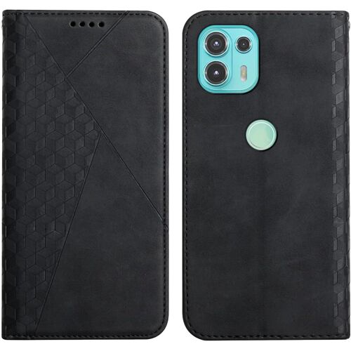 KAL-Coque Pour Motorola Moto Edge 20 Lite, Premium Flip Housse Étui Protection Rabat Clapet Portefeuille Phone Cover Magnétique [Porte Cartes] Antichoc Béquille Cover (Noir)