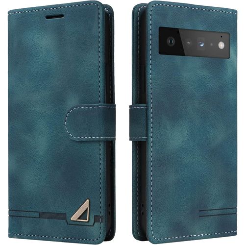 Kal-Coque Pour Google Pixel 6, Étui De Protection De Portefeuille Antichoc De Fente Pour Carte, Support De Carte À Rabat En Cuir En Pu Étui De Téléphone Pour Google Pixel 6 (Vert)