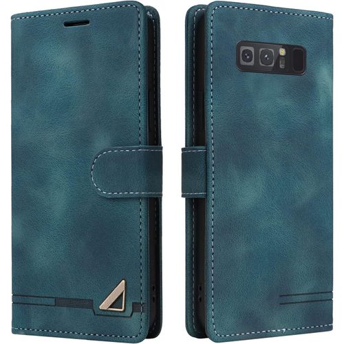 Kal-Coque Pour Samsung Galaxy Note 8, Étui De Protection De Portefeuille Antichoc De Fente Pour Carte, Support De Carte À Rabat En Cuir En Pu Étui De Téléphone Pour Samsung Galaxy Note 8 (Vert)