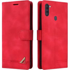 Kal-Coque Pour Samsung Galaxy A11/M11, Étui De Protection De Portefeuille Antichoc De Fente Pour Carte, Support De Carte À Rabat En Cuir En Pu Étui De Téléphone Pour Samsung Galaxy A11/M11 (Rouge)