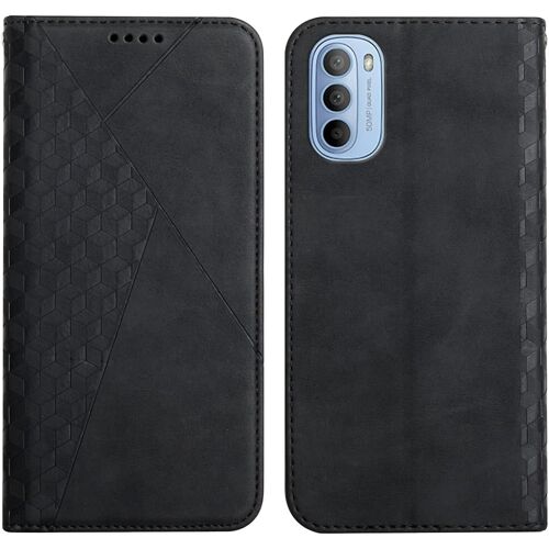 KAL-Coque Pour Motorola Moto G51 5G, Premium Flip Housse Étui Protection Rabat Clapet Portefeuille Phone Cover Magnétique [Porte Cartes] Antichoc Béquille Cover (Noir)