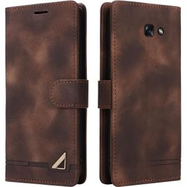Kalanka-Coque Pour Samsung Galaxy A5 2017/A520, Étui De Protection De Portefeuille Antichoc De Fente Pour Carte, Support De Carte À Rabat En Cuir En Pu Étui Pour Samsung A5 2017/A520 (Marron)