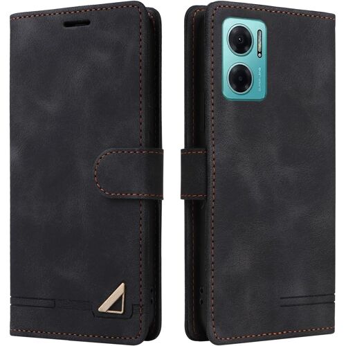 KAL-Coque Pour Xiaomi Redmi 10 5G/Note 11E, Étui De Protection De Portefeuille Antichoc De Fente Pour Carte, Support De Carte À Rabat En Cuir En Pu Étui Pour Xiaomi Redmi 10 5G/Note 11E (Noir)