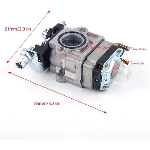 Kit carburateur pour débroussailleuse 52cc, 49cc, 43cc avec joint, bougie et filtre à carburant