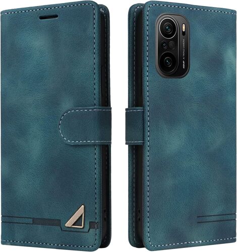 Coque pour Xiaomi Mi Poco F3/Redmi K40/Mi 11I/Redmi K40 Pro, ?tui de Protection de Portefeuille Antichoc de Fente pour Carte, Support de Carte ¿¿ Rabat en Cuir en PU ?tui (Vert)