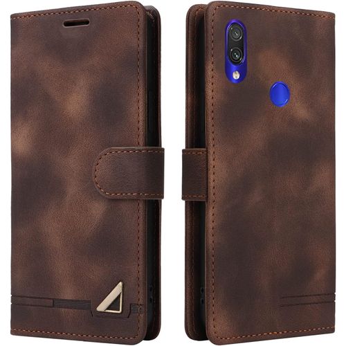 Kal-Coque Pour Huawei Y6 2019/Honor 8a, Étui De Protection De Portefeuille Antichoc De Fente Pour Carte, Support De Carte À Rabat En Cuir En Pu Étui Pour Huawei Y6 2019/Honor 8a (Marron)