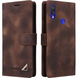 Kal-Coque Pour Huawei Y6 2019/Honor 8a, Étui De Protection De Portefeuille Antichoc De Fente Pour Carte, Support De Carte À Rabat En Cuir En Pu Étui Pour Huawei Y6 2019/Honor 8a (Marron)