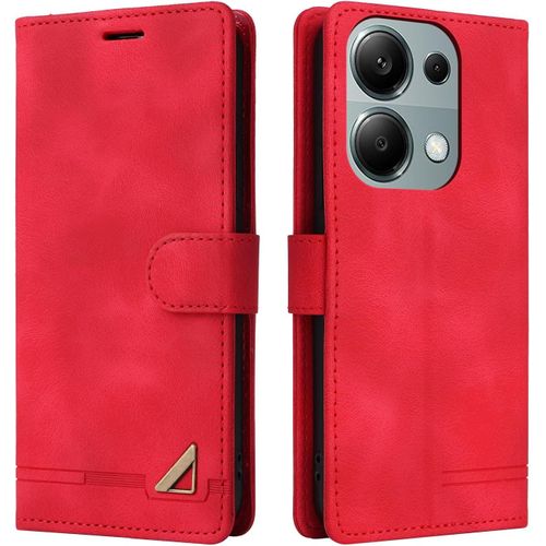 Kal-Compatible Pour Xiaomi Redmi Note 13 Pro 5g, L`Étui De Protection Pour Portefeuille Antichoc, Le Porte-Carte À Rabat En Cuir Pu [Fermeture Magnétique] Étui De Téléphone Pour (Rouge)
