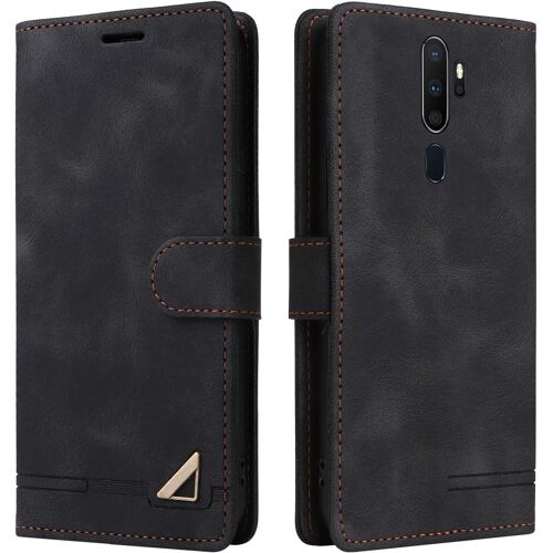MEVRONISSHOP-Coque pour Oppo A9 2020/A5 2020/A11X/A11, Étui de Protection de Portefeuille Antichoc de Fente pour Carte, Support de Carte à Rabat en Cuir en PU Étui (Noir)