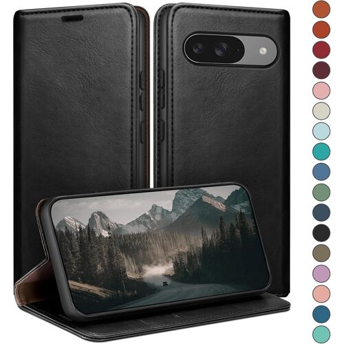 KAL-Coque Pour Google Pixel 9 5G/Pixel 9 Pro 6.3"" Avec Rfid Blocage Etui À Rabat En Cuir De Premium,Fentes Pour Cartes,Coques De Case,Cover À Rabat Pour Pixel 9 Portefeuille Le Noir