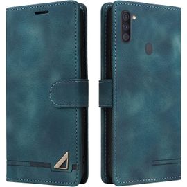 Kal-Coque Pour Samsung Galaxy A11/M11, Étui De Protection De Portefeuille Antichoc De Fente Pour Carte, Support De Carte À Rabat En Cuir En Pu Étui De Téléphone Pour Samsung Galaxy A11/M11 (Vert)