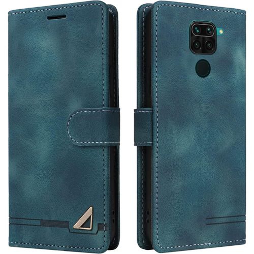Thsds-Coque Pour Xiaomi Redmi Note 9/Redmi 10x 4g, Étui De Protection De Portefeuille Antichoc De Fente Pour Carte, Support De Carte À Rabat En Cuir En Pu Étui (Vert)