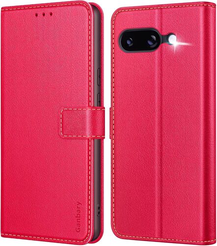 KAL-Coque Pour Google Pixel 9A, [Housse En Cuir Pu Premium] [Etui À Rabat] [Pochette De Portefeuille], Étui De Protection Pour Google Pixel 9A - Rouge