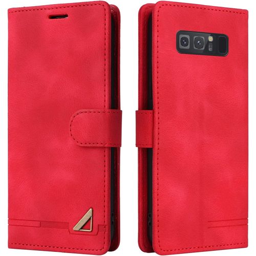 Kal-Coque Pour Samsung Galaxy Note 8, Étui De Protection De Portefeuille Antichoc De Fente Pour Carte, Support De Carte À Rabat En Cuir En Pu Étui De Téléphone Pour Samsung Galaxy Note 8 (Rouge)