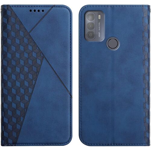 KAL-Coque Pour Motorola Moto G50, Premium Flip Housse Étui Protection Rabat Clapet Portefeuille Phone Cover Magnétique [Porte Cartes] Antichoc Béquille Cover (Bleu)
