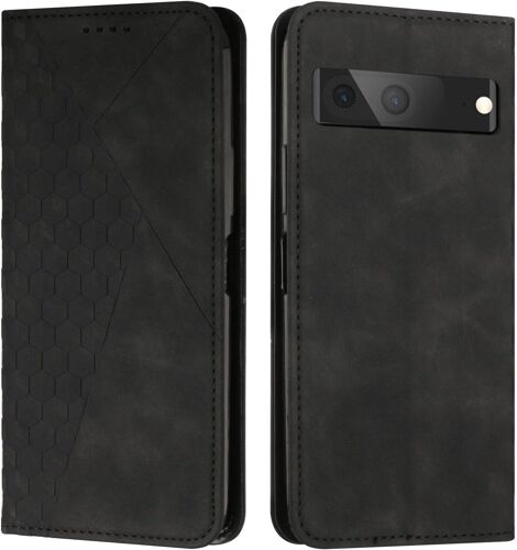 KAL-Coque Pour Google Pixel 7, Premium Flip Housse Étui Protection Rabat Clapet Portefeuille Phone Cover Magnétique [Porte Cartes] Antichoc Béquille Cover (Noir)