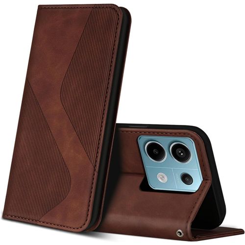 Kal-Coque Pour Xiaomi Redmi Note 13 Pro 5g, Premium Étui Housse En Cuir De Protection Avec [Emplacements Cartes] [Magnetique], Clapet Folio Portefeuille Pour Redmi Note 13 Pro 5g (Marron)