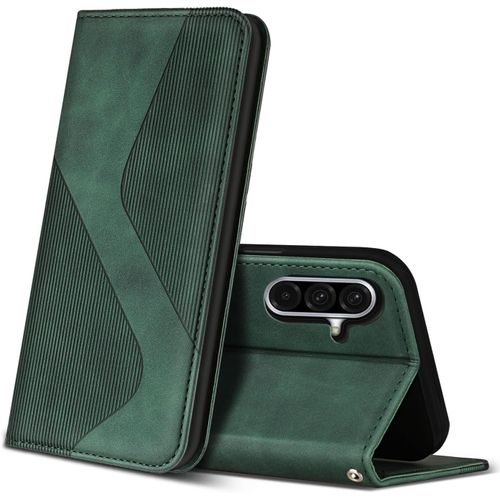 Kal-Coque Pour Samsung Galaxy A56 5g, Premium Étui Housse En Cuir De Protection Avec [Emplacements Cartes] [Magnetique], Clapet Folio Portefeuille Pour Samsung A56 5g (Vert)