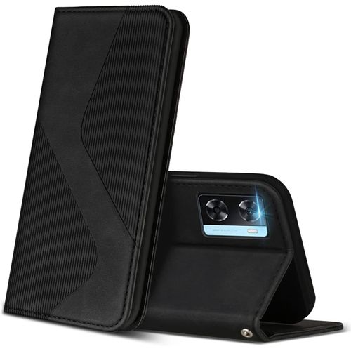 Kal-Coque Pour Oppo A57s / Oppo A57 4g, Premium Étui Housse En Cuir De Protection Avec [Emplacements Cartes] [Magnetique], Clapet Folio Portefeuille Pour Oppo A57s / A57 4g (Noir)