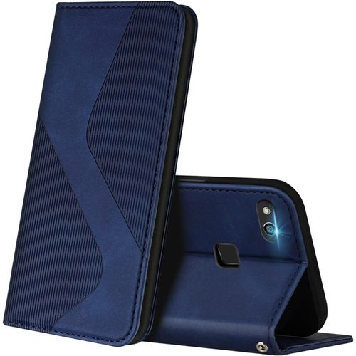 Kal-Coque Pour Huawei P10 Lite, Premium Étui Housse En Cuir De Protection Avec [Emplacements Cartes] [Magnetique], Clapet Folio Portefeuille Pour Huawei P10 Lite (Bleu)