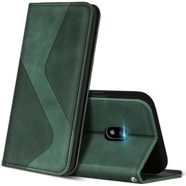Kal-Coque Pour Samsung Galaxy J5 2017, Premium Étui Housse En Cuir De Protection Avec [Emplacements Cartes] [Magnetique], Clapet Folio Portefeuille Pour Samsung J5 2017 (Vert)