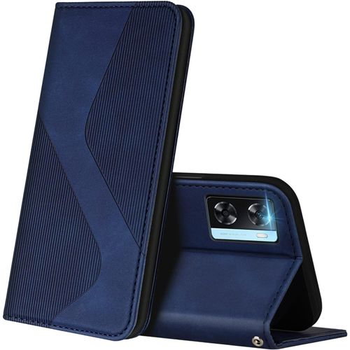Sjzg-Coque Pour Oppo A57s / Oppo A57 4g, Premium Étui Housse En Cuir De Protection Avec [Emplacements Cartes] [Magnetique], Clapet Folio Portefeuille Pour Oppo A57s / A57 4g (Bleu)