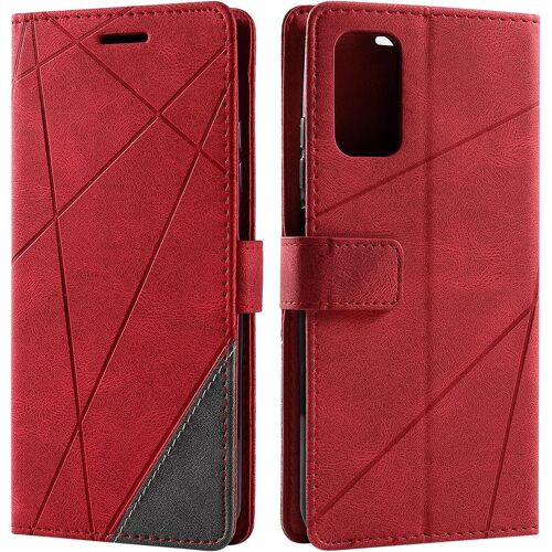 KAL-Coque Pour Galaxy A03S, Etui En Cuir Pu Portefeuille Housse Fermeture Magnétique Und Flip Pour Galaxy A03S, Avec Fermeture Magnétique, Rouge