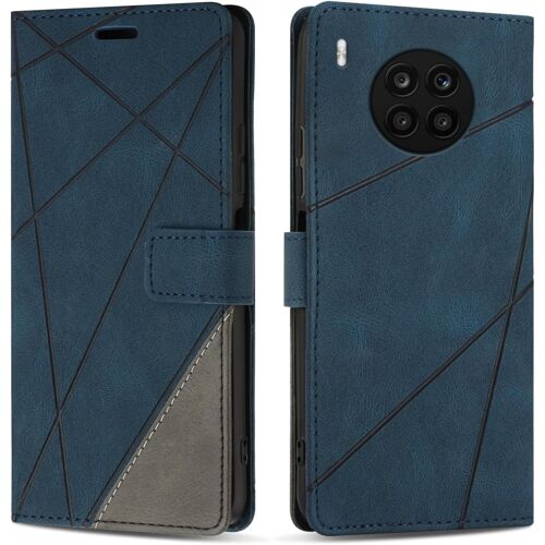 KAL-Etui Coque Pour Honor 50 Lite, Protection Housse En Cuir Pu Portefeuille Livre Pour Honor 50 Lite, Emplacements Cartes, Fonction Support, Bleu