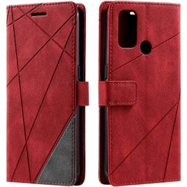 TRAHOO-Coque pour Oppo A53s / Oppo A33 2020, Etui en Cuir PU Portefeuille Housse Fermeture Magnétique und Flip pour Oppo A53s / Oppo A33 2020, avec Fermeture Magnétique, Rouge