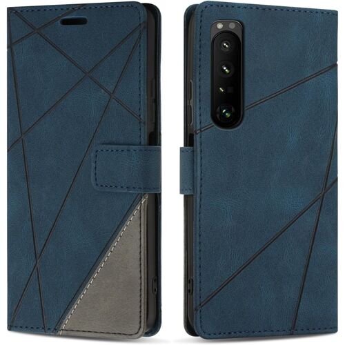 KAL-Etui Coque Pour Sony 1 Iv, Protection Housse En Cuir Pu Portefeuille Livre Pour Sony 1 Iv, Emplacements Cartes, Fonction Support, Bleu