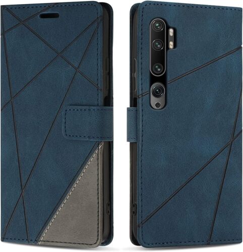 KAL-Etui Coque Pour Xiaomi Mi Note 10 Pro/Xiaomi Mi Note 10, Protection Housse En Cuir Pu Portefeuille Livre Pour Xiaomi Mi Note 10 Pro/Xiaomi Mi Note 10, Fonction Support, Bleu