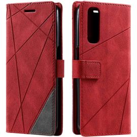 Coque Pour Realme 7 / Realme Narzo 20 Pro, Portefeuille Etui En Pu Cuir Antichoc Tpu, Housse A Rabat Compatible Avec Oppo Realme 7 / Oppo Realme Narzo 20 Pro, Rouge