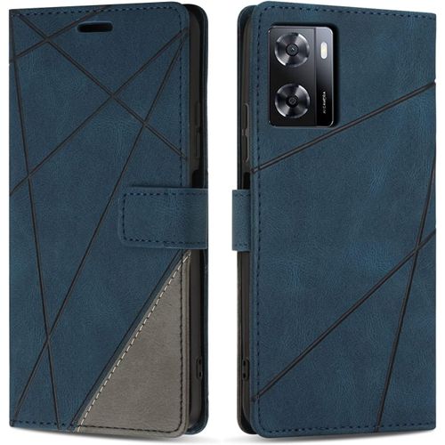 Kal-Coque Pour Oppo A57s 4g / Oppo A57 4g, Protection Housse Etui En Cuir Pu Portefeuille Livre Pour Oppo A57s 4g / Oppo A57 4g, Emplacements Cartes, Fonction Support, Bleu