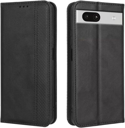 KAL-Coque Pour Google Pixel 7A (6.1"" Inches), Etui Flip Folio En Cuir Pu Avec Interrupteur Magnétique, [3 Fentes Pour Cartes] [1 Portefeuille] Housse - Le Noir